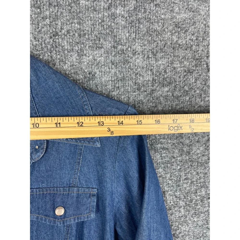 Pendleton Denim Shirt Dress Women's S Blue good Vintage Fit Cotton Midi - Picture 8 of 13